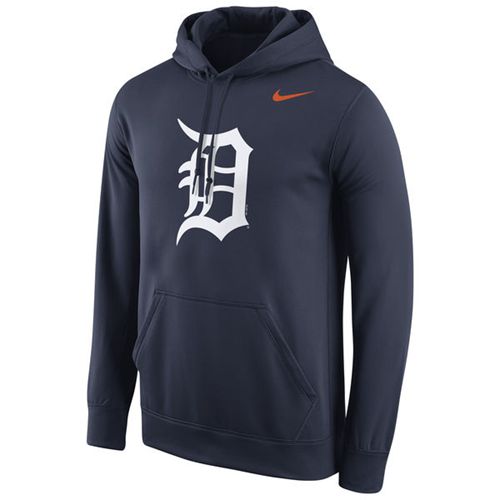 Detroit Tigers Nike Logo Performance Pullover Navy MLB Hoodie - Click Image to Close
